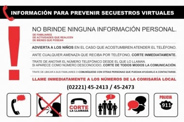 Varios intentos de “secuestros virtuales” fueron denunciados en el distrito