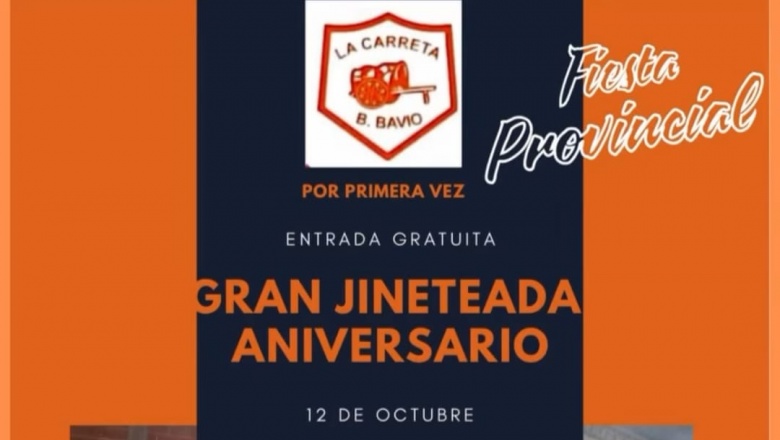 La Carreta celebra su 76° aniversario de con una gran jineteada en Bavio.