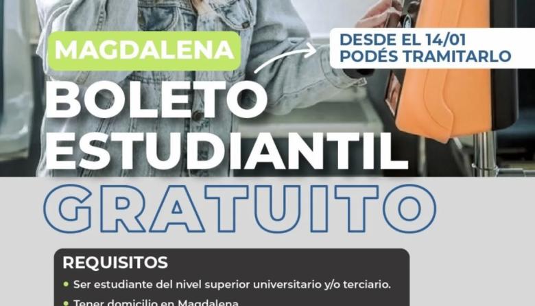Comenzó el trámite del Boleto Estudiantil en Magdalena y Bartolomé Bavio