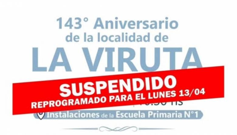 La Viruta reprogramó su acto por el 143° aniversario y lo celebrará el 13 de abril