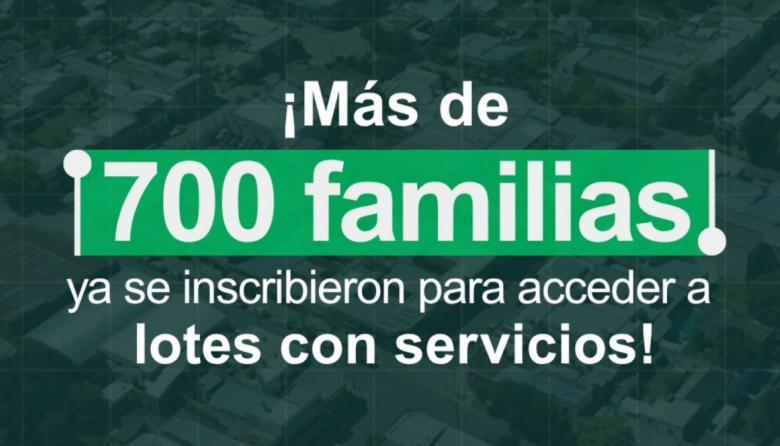 Más de 700 familias ya se inscribieron al Plan de Lotes con Servicios
