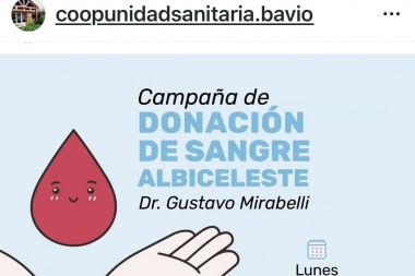 Bavio se prepara para una nueva jornada de donación voluntaria de sangre