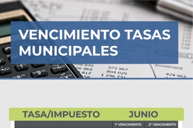 Tasas Municipales: ya están disponibles los vencimientos de junio