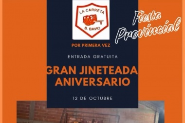 La Carreta celebra su 76° aniversario de con una gran jineteada en Bavio.