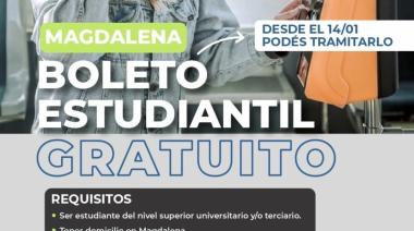 Comenzó el trámite del Boleto Estudiantil en Magdalena y Bartolomé Bavio