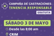 Nueva jornada de castraciones gratuitas este sábado 3 de mayo en el CRIM