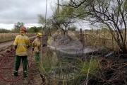 Bomberos acudieron a un principio de incendio en la zona del Arroyo Buñirigo